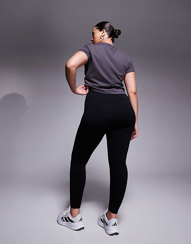 Asos 4505 Curve Seamless High Waist Gym Leggings In Black