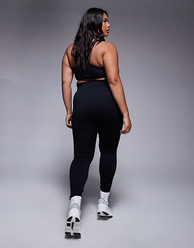 Asos 4505 Curve Seamless Sculpting High Waist Gym Leggings In Black