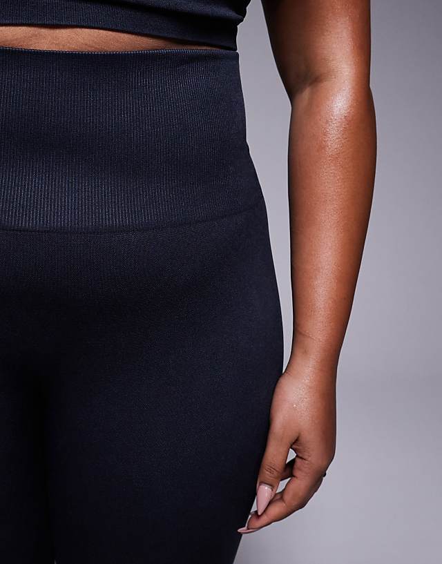 Asos 4505 Curve Smooth Seamless High Waist Gym Legging In Washed Black