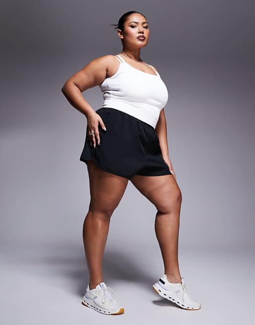 Asos 4505 Curve Strappy Ribbed Cami Active Vest In White