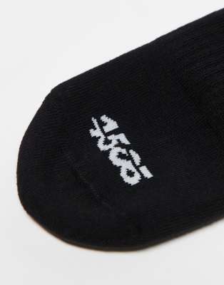 Asos 4505 Heavy Lifting Graphic Training Sock 2 Pack In Black