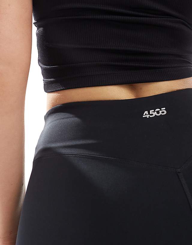 Asos 4505 Hourglass Icon 8 Inch Legging Short With Bum Sculpt Detail In Performance Fabric In Black
