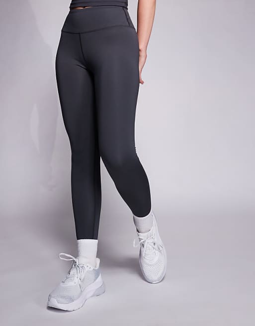 Asos 4505 Hourglass Icon Active Bum Sculpt High Waist Gym Legging With Inner Pocket In Iron Grey