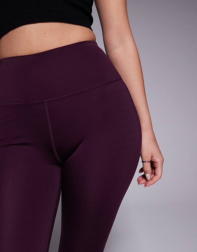 Asos 4505 Hourglass Icon Active Bum Sculpt High Waist Gym Legging With Inner Pocket In Burgundy
