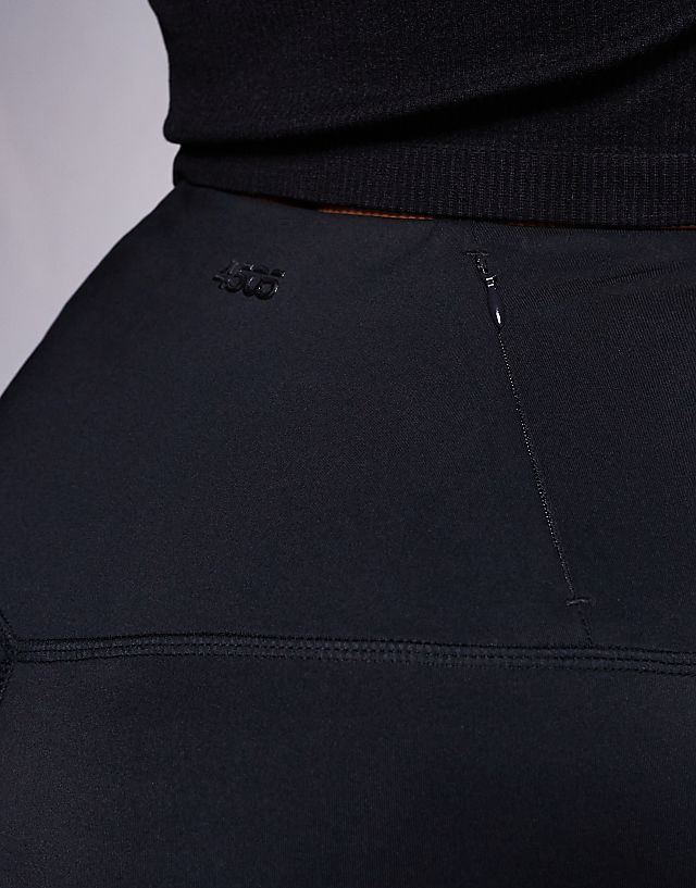 Asos 4505 Hourglass Icon Active High Waist 5 Inch Legging Short With Zip Phone Pocket In Black