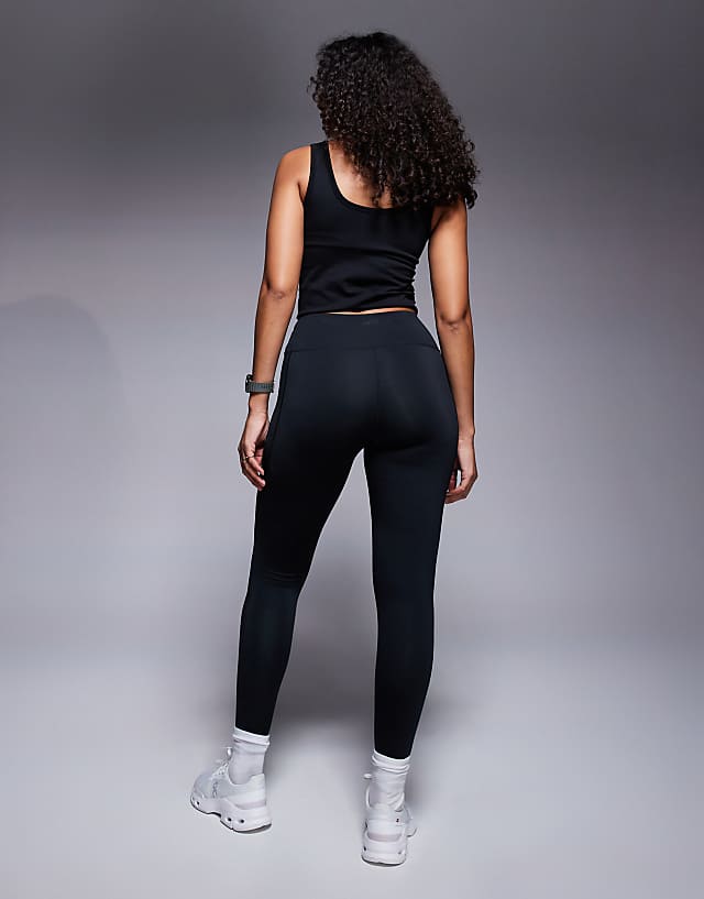 Asos 4505 Hourglass Icon Active Tie Waist Run Legging With Phone Pocket In Black
