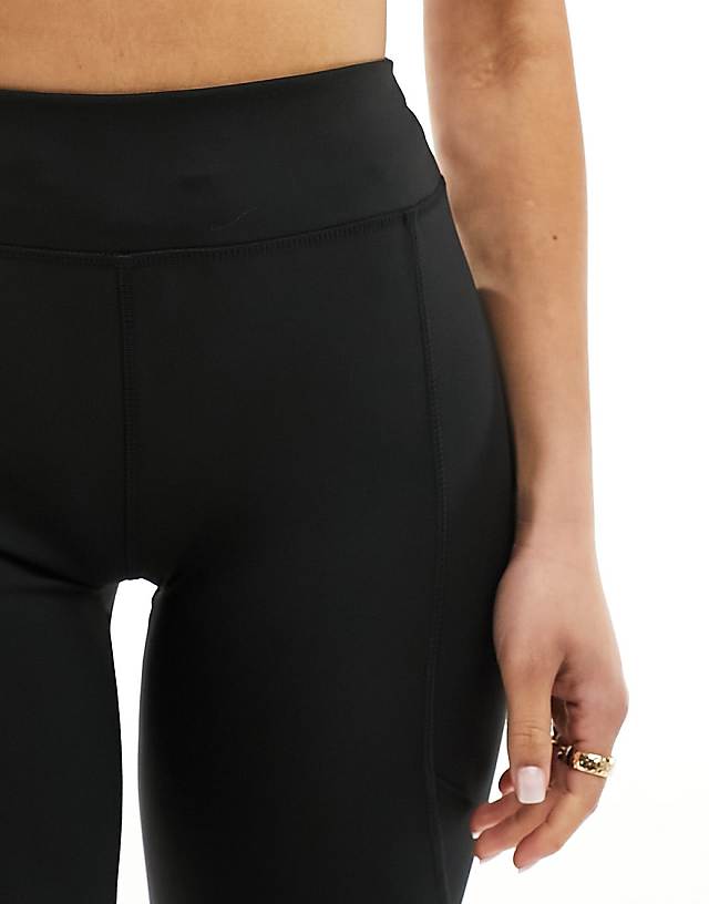 Asos 4505 Hourglass Icon Run Tie Waist Legging With Pocket In Black