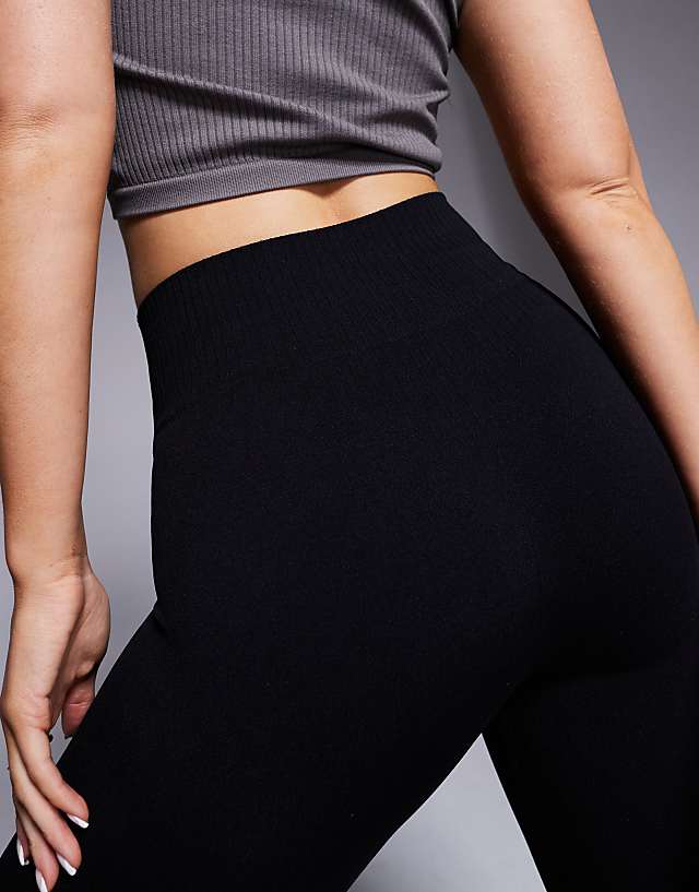 Asos 4505 Hourglass Icon Running Tie Waist Gym Legging With Phone Pocket In Black