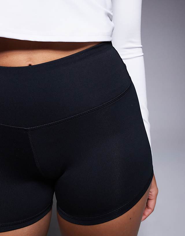 Asos 4505 Hourglass Icon Soft Touch High Waist 3 Inch Booty Short In Black