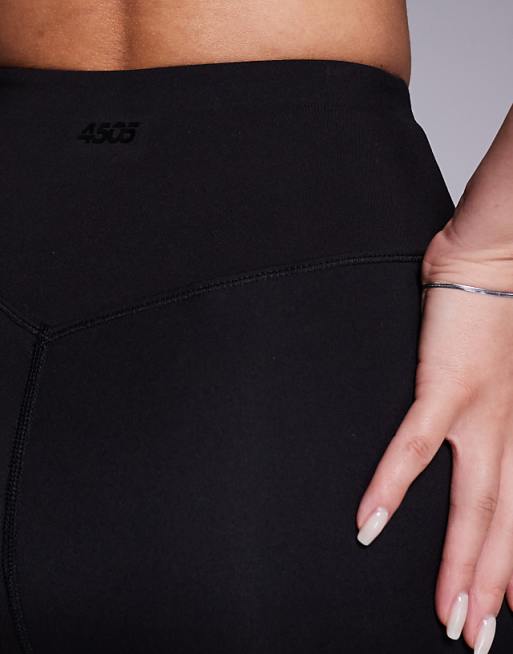 Asos 4505 Hourglass Icon Soft Touch Wrap Waist Yoga Legging In Black