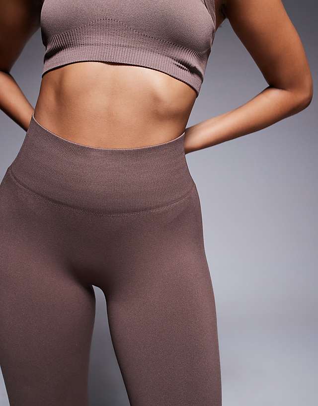 Asos 4505 Hourglass Sculpting Seamless High Waist Gym Legging In Milk Chocolate