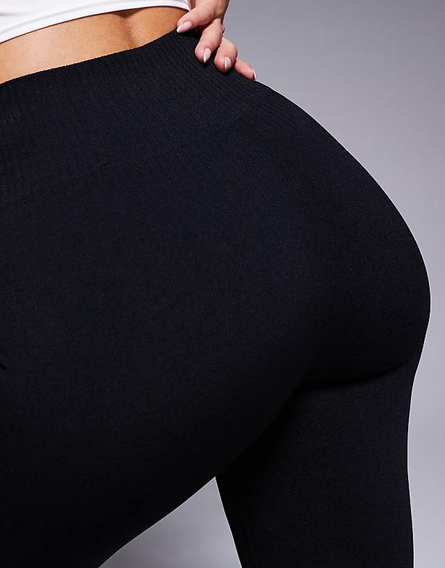 Asos 4505 Hourglass Seamless High Waist Gym Leggings In Black