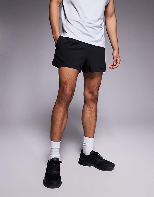 Asos 4505 Icon 3 Inch Quick Dry Running Shorts With Back Phone Pocket In Black