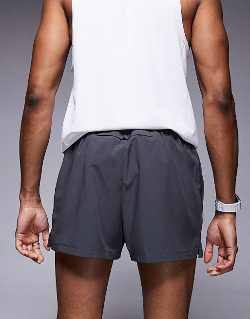 Asos 4505 Icon 3 Inch Quick Dry Running Shorts With Back Phone Pocket In Graphite