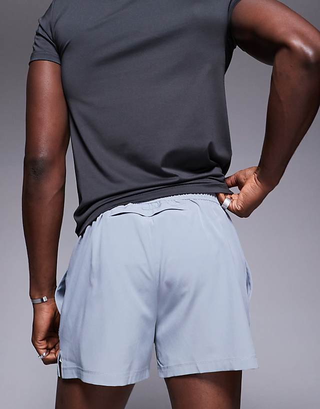 Asos 4505 Icon 3 Inch Quick Dry Running Shorts With Back Phone Pocket In Light Blue