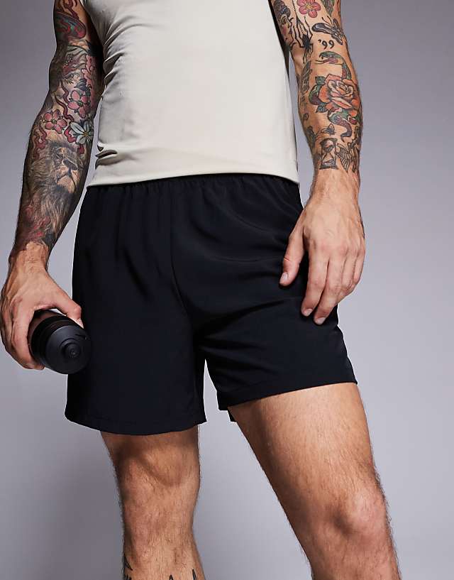 Asos 4505 Icon 5 Inch Quick Dry Training Shorts With Zip Pockets In Black