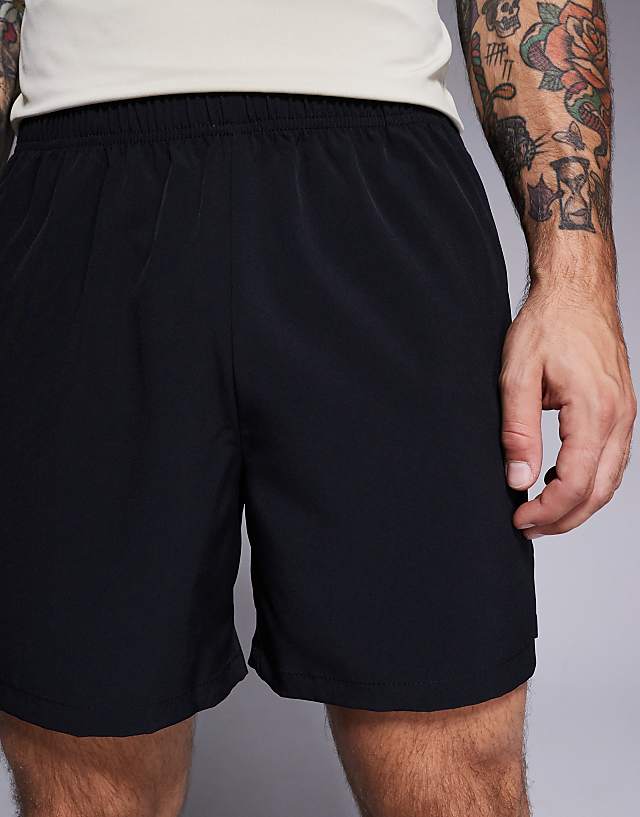 Asos 4505 Icon 5 Inch Quick Dry Training Shorts With Zip Pockets In Black