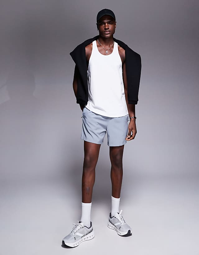 Asos 4505 Icon 5 Inch Quick Dry Training Shorts With Zip Pockets 2 Pack In Black And Grey