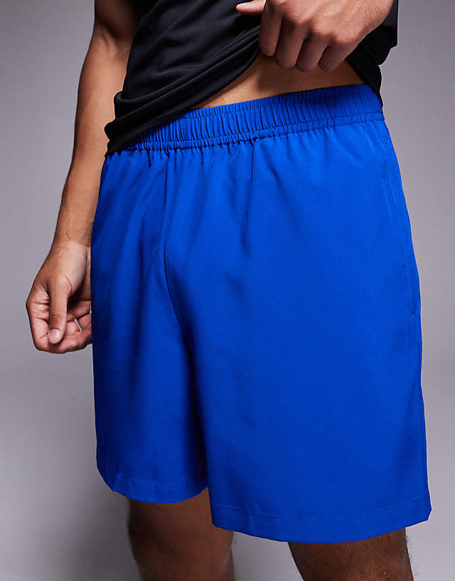 Asos 4505 Icon 5 Inch Quick Dry Training Shorts With Zip Pockets In Cobalt Blue