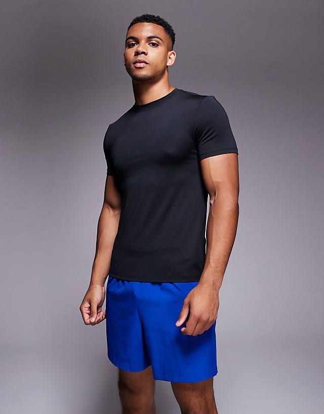 asos 4505 Icon 5 inch quick dry training shorts with zip pockets in cobalt blue
