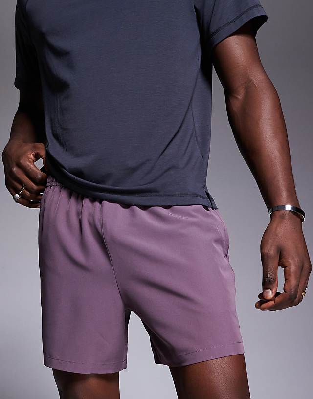 Asos 4505 Icon 5 Inch Quick Dry Training Shorts With Zip Pockets In Grape
