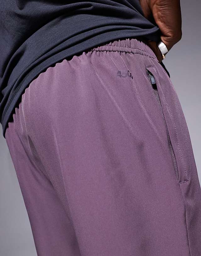 Asos 4505 Icon 5 Inch Quick Dry Training Shorts With Zip Pockets In Grape
