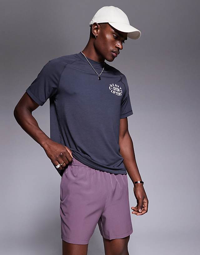 Asos 4505 Icon 5 Inch Quick Dry Training Shorts With Zip Pockets In Grape