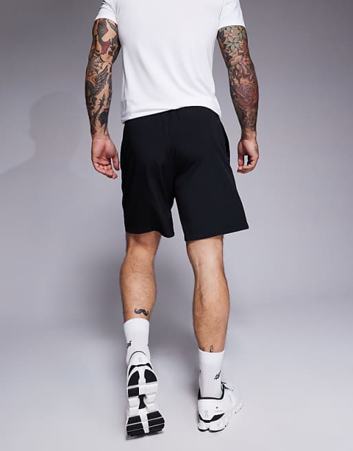 Asos 4505 Icon 7 Inch Quick Dry Training Shorts With Zip Pockets In Black