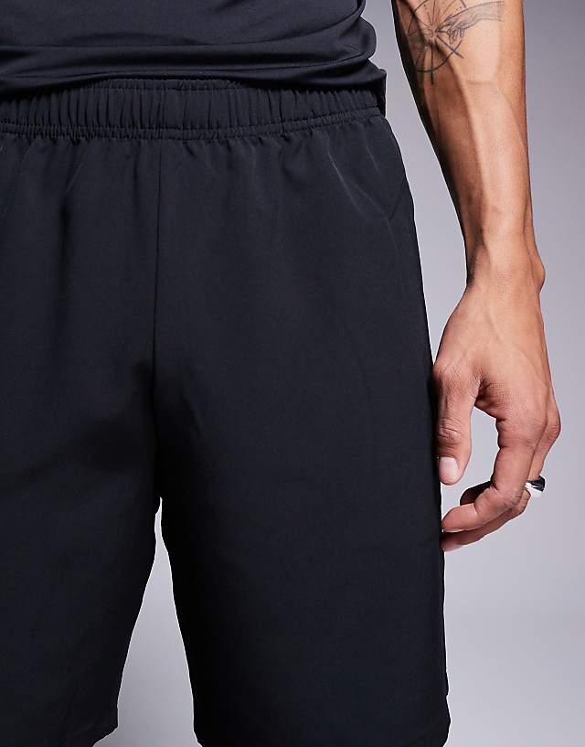 Asos 4505 Icon 7 Inch Quick Dry Training Shorts With Zip Pockets 2 Pack In Black And Charcoal