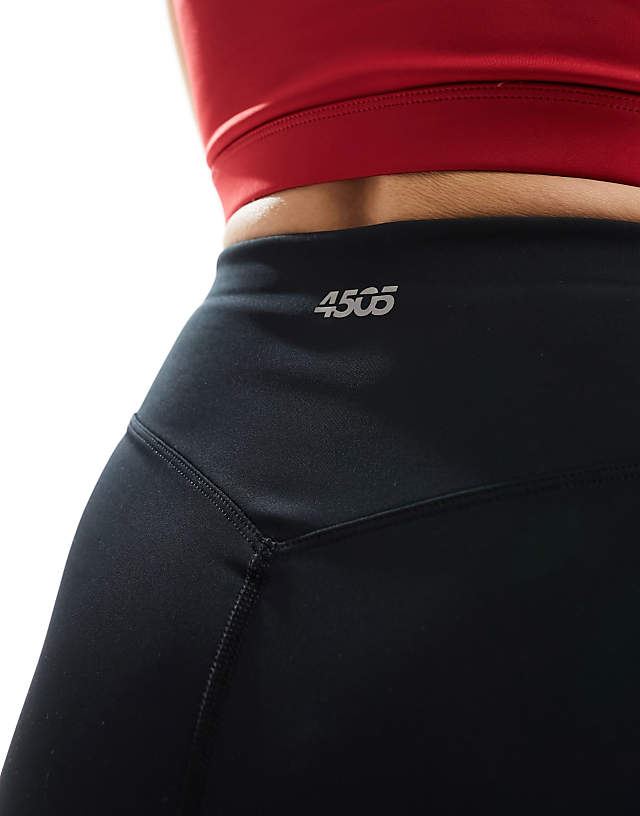 Asos 4505 Icon 8 Inch Legging Short With Bum Sculpt Detail In Black