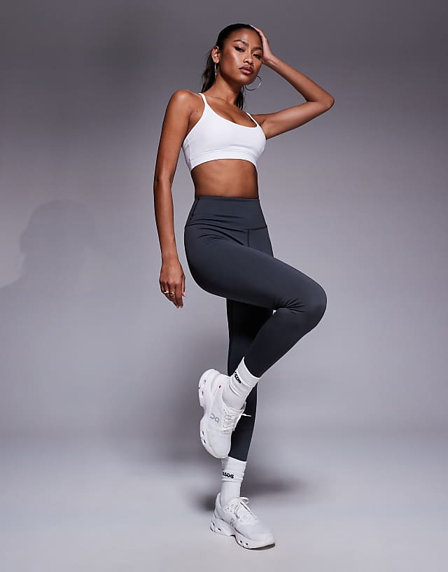 Asos 4505 Icon Active Bum Sculpt High Waist Gym Legging With Inner Pocket In Iron Grey