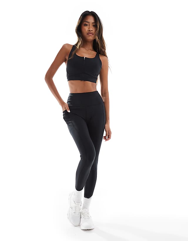 Asos 4505 Icon Active High Support Sports Bra With Removable Padding And Adjustable Straps In Black
