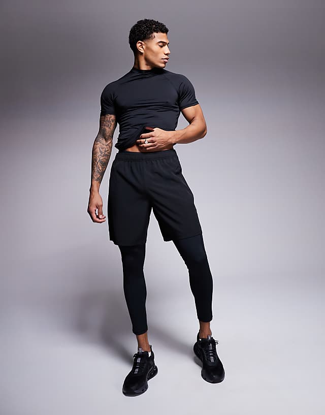 asos 4505 Icon active quick dry base layer training tight in black