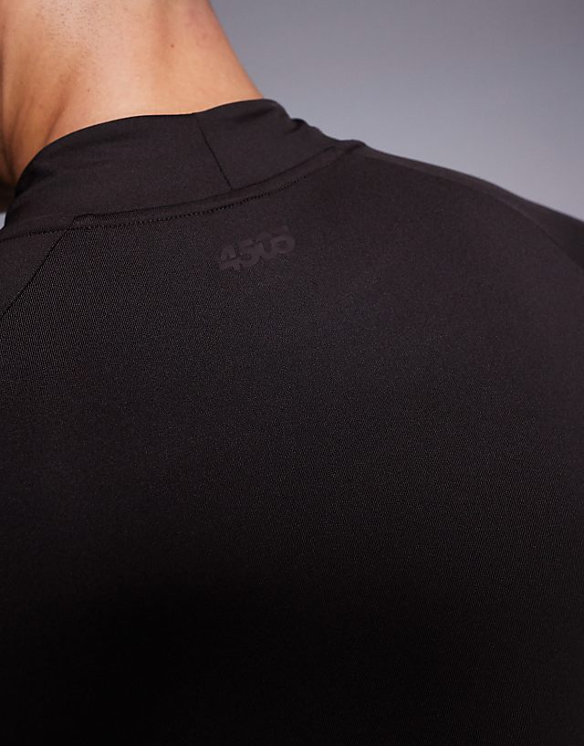 Asos 4505 Icon Active Quick Dry Muscle Fit Base Layer Training Long Sleeve Mock Neck Top In Dark Brown