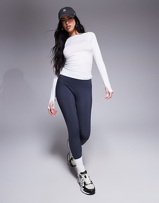 Asos 4505 Icon Active Quick Dry Slim Fit Long Sleeve Top In White