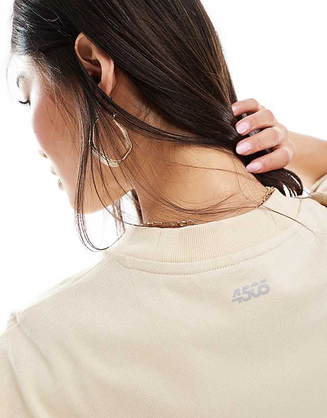 Asos 4505 Icon Boxy Heavyweight Oversized T-shirt With Quick Dry In Putty