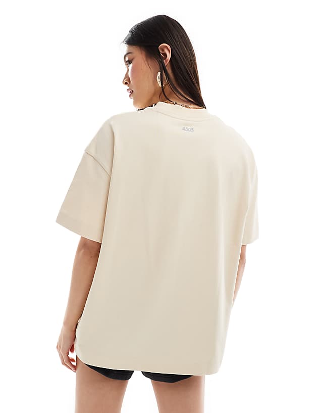 Asos 4505 Icon Boxy Heavyweight Oversized T-shirt With Quick Dry In Putty