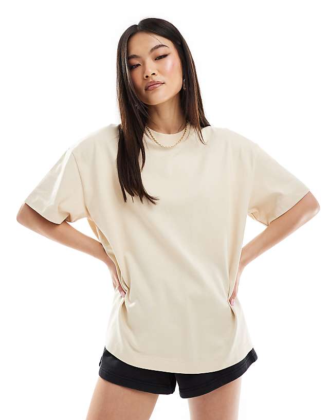 asos 4505 Icon boxy heavyweight oversized t-shirt with quick dry in putty