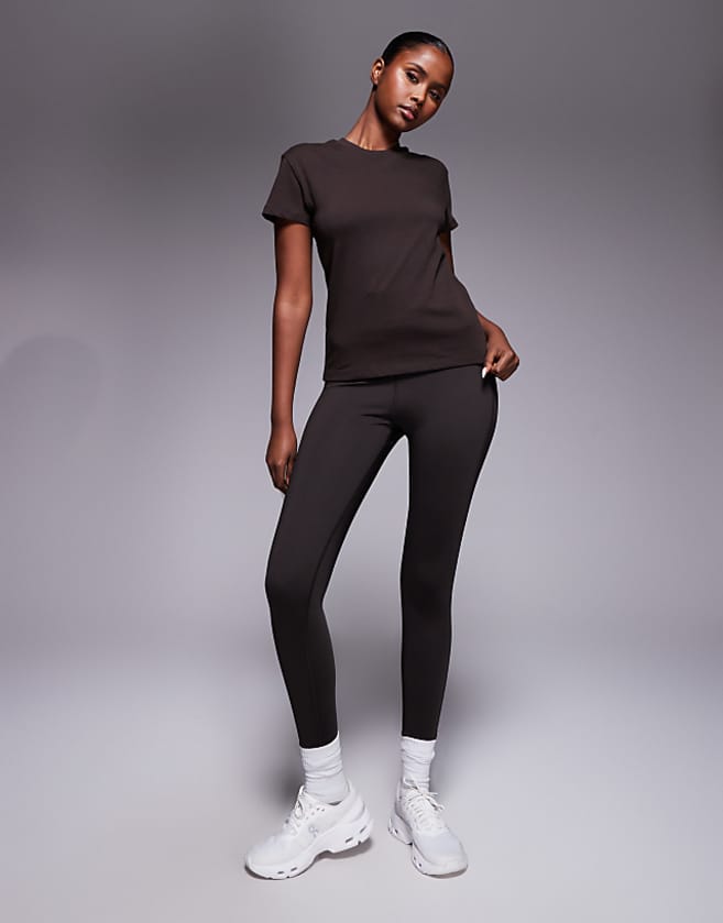 Asos 4505 Icon Cotton Boxy T-shirt With Quick Dry Finish In Chocolate