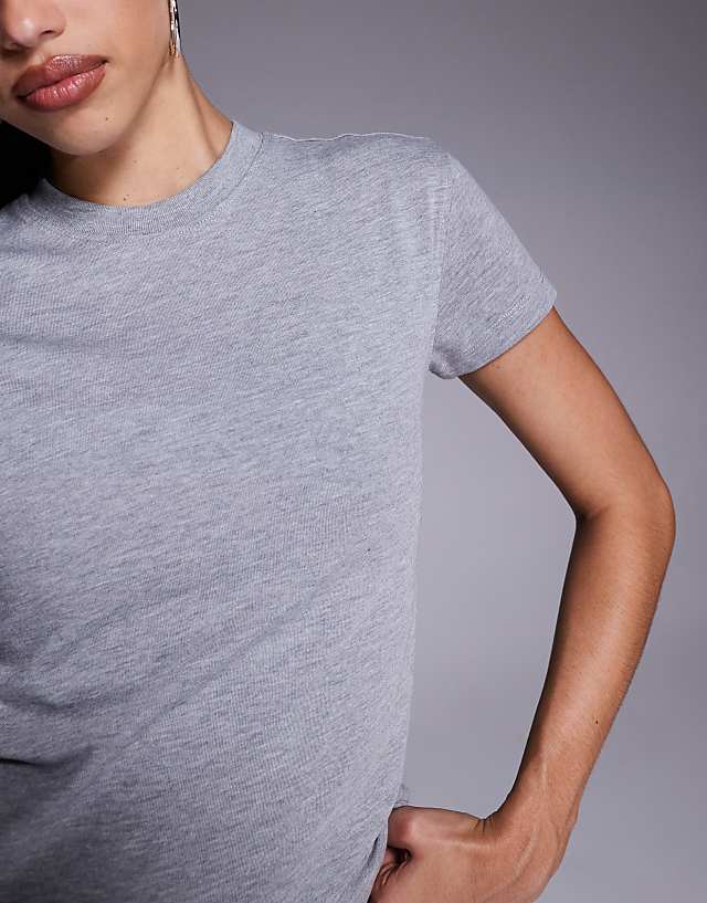 Asos 4505 Icon Cotton Boxy T-shirt With Quick Dry Finish In Grey Marl