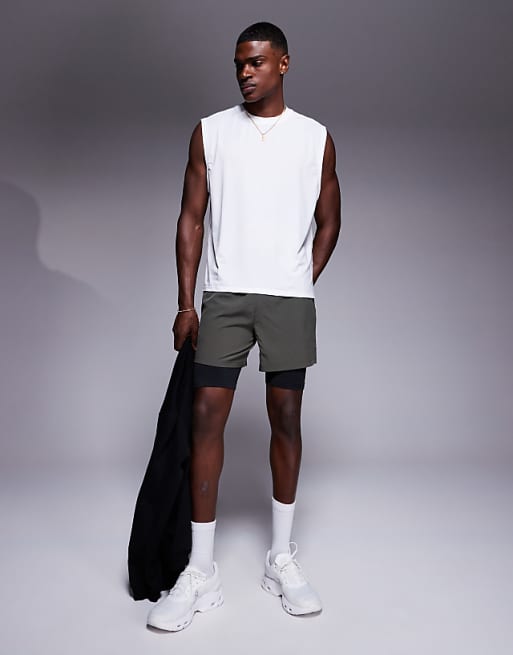 Asos 4505 Icon Cotton Oversized Pump Training Tank With Quick Dry Finish In White