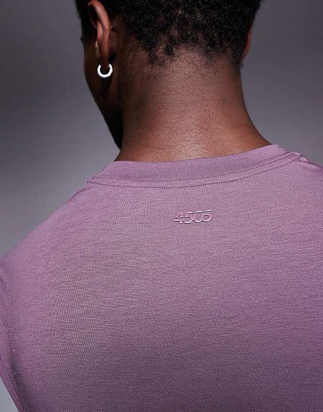 Asos 4505 Icon Cotton Oversized Pump Training Tank With Quick Dry Finish In Lilac