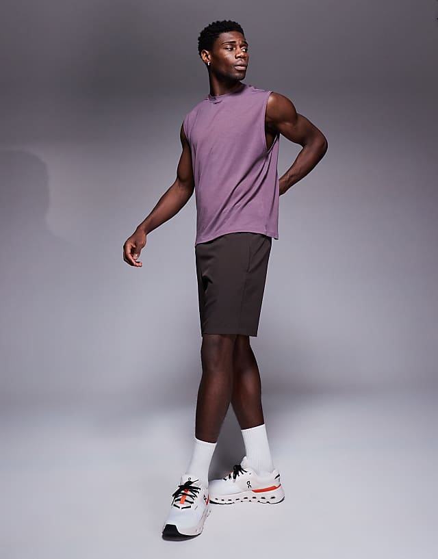 Asos 4505 Icon Cotton Oversized Pump Training Tank With Quick Dry Finish In Lilac