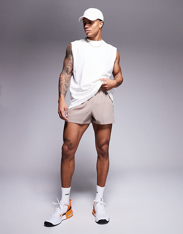 asos 4505 Icon cotton oversized pump training tank with quick dry finish in white