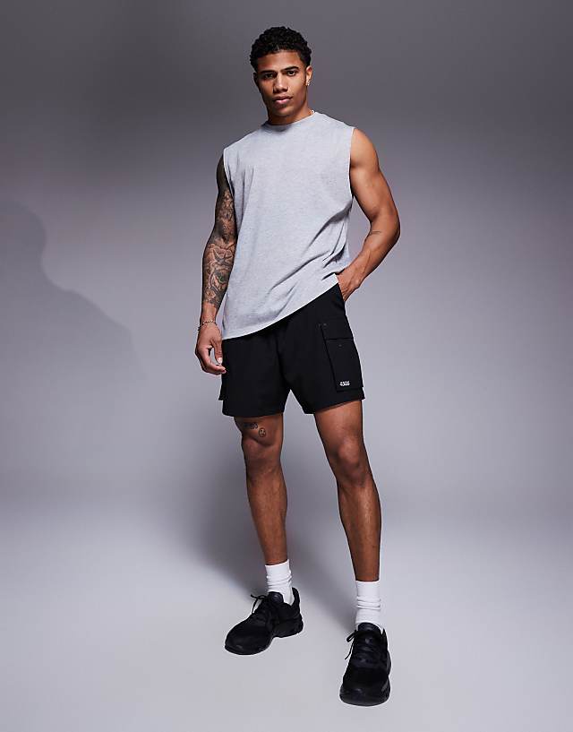 asos 4505 Icon cotton oversized pump training tank with quick dry finish in grey