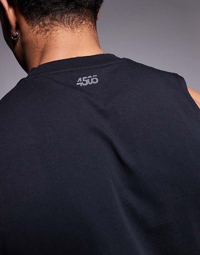 Asos 4505 Icon Cotton Training Vest With Quick Dry Finish In Black