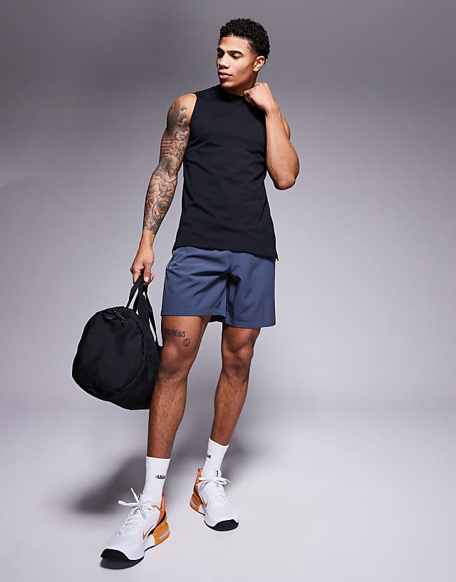 Asos 4505 Icon Cotton Training Vest With Quick Dry Finish In Black