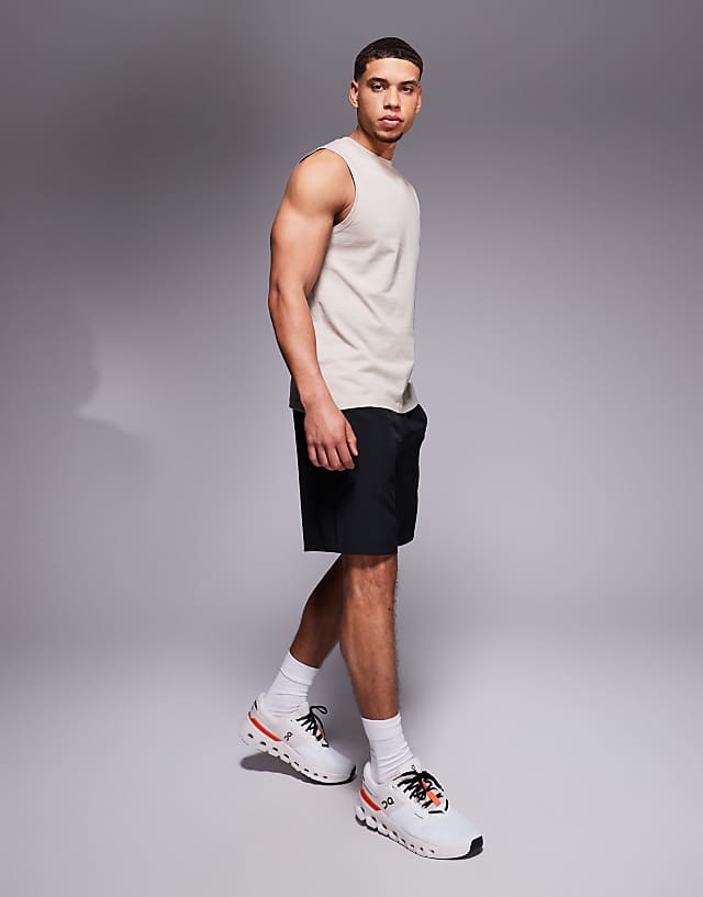 Asos 4505 Icon Cotton Training Vest With Quick Dry Finish In Stone