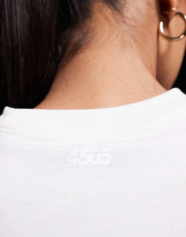 Asos 4505 Icon Heavyweight Cotton Cropped T-shirt With Quick Dry Finish In Off White