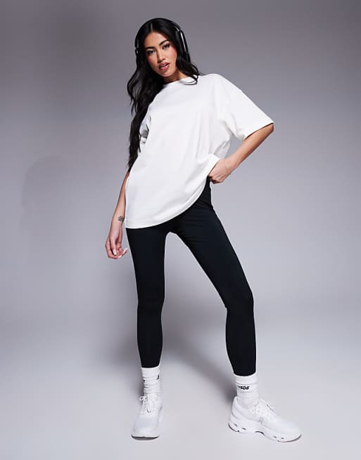 Asos 4505 Icon Heavyweight Cotton Oversized T-shirt With Quick Dry Finish In Off White